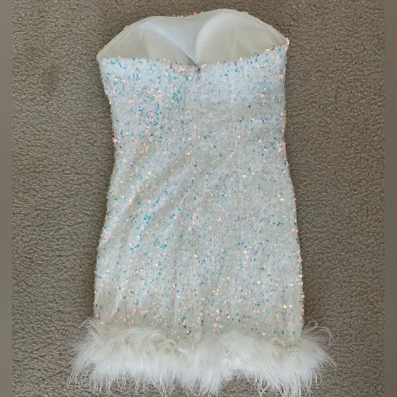 12th Tribe White Sequin Mini Dress - Picture 4 of 8